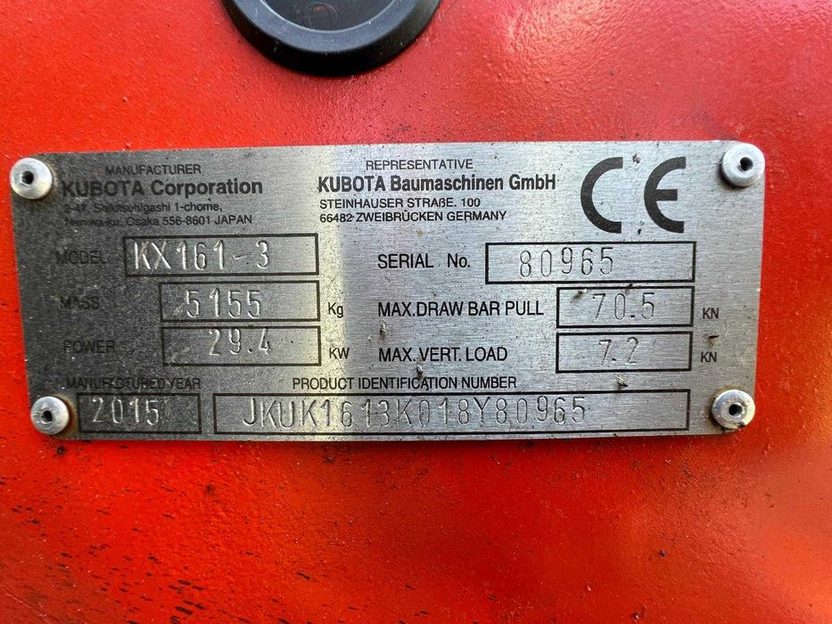 Vand miniexcavator Kubota KX161