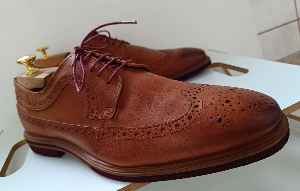 Pantofi derby 43 brogue ASOS NOU piele naturala moale