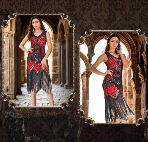 Дамски костюм в стил Гетсби, официална рокля