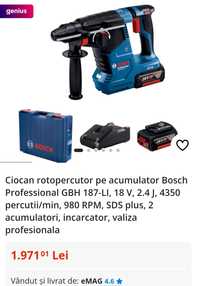 Bosch GBH 18V-26 - Rotopercutor SDS-Plus cu 1 acumulator, Li-Ion, 18