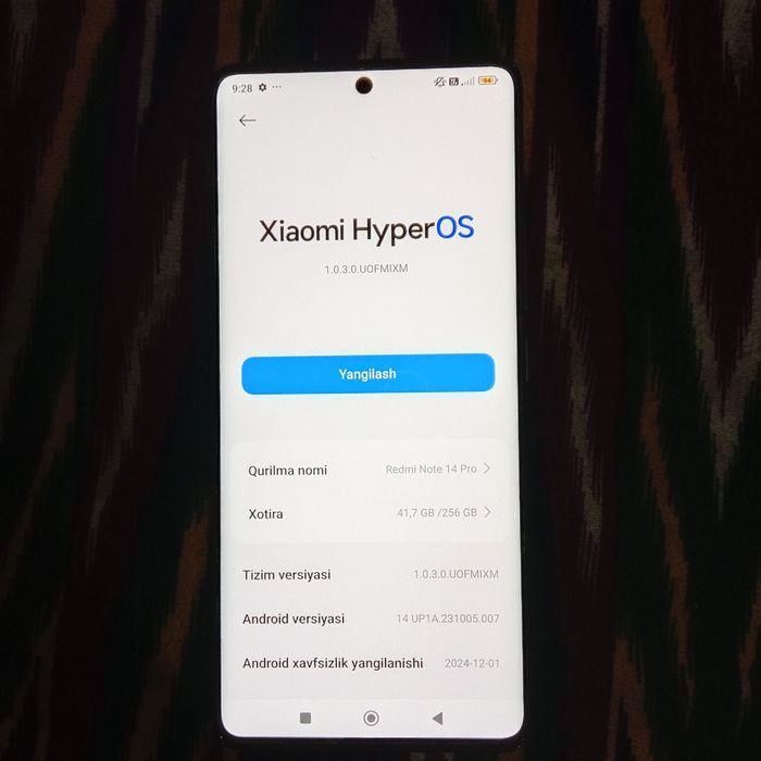 Redmi not 14 pro sotaman