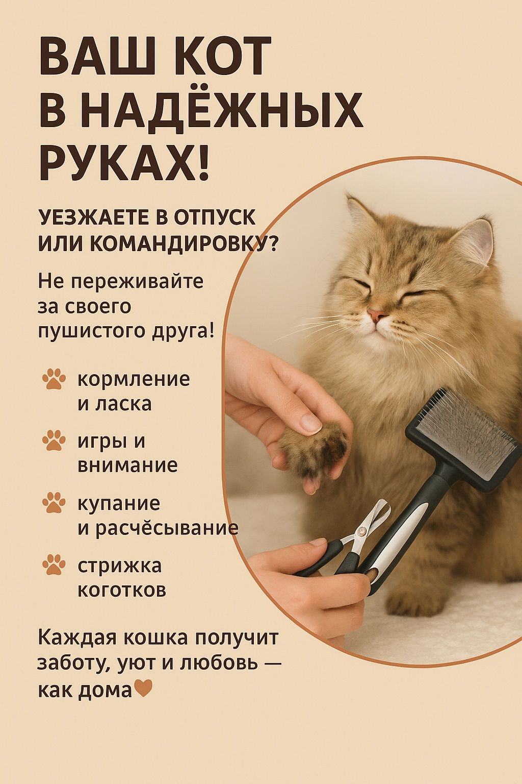 KOTVZABOTE - Присматривание за кошками когда вас нету дома!
