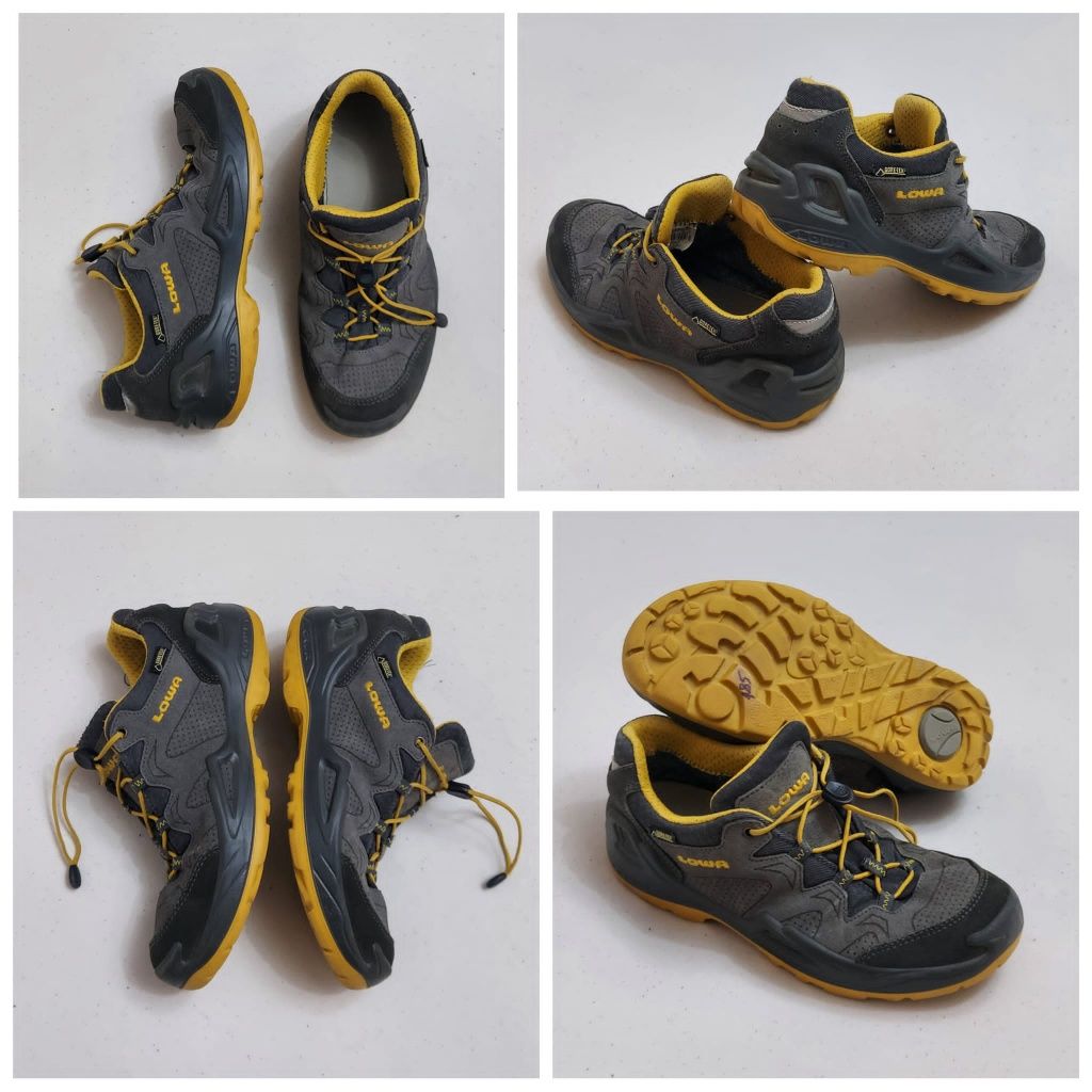 Ghete LOWA Diego GTX antracit/galben, pantofi Gore-Tex, trekking 36 EU