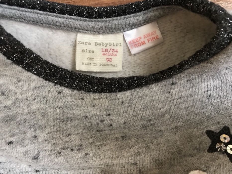 Платье -туника ORCHESTRA, толстовка ZARA на девочку 1-3 года