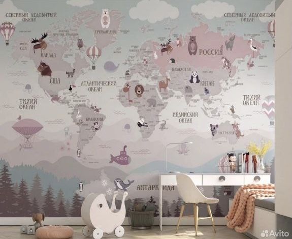 Фотообои детские Карта мира