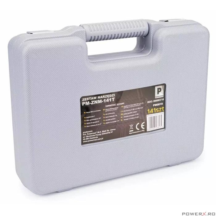 Trusa unelte chei 141 piese, tubulare, surubelnite, Powermat