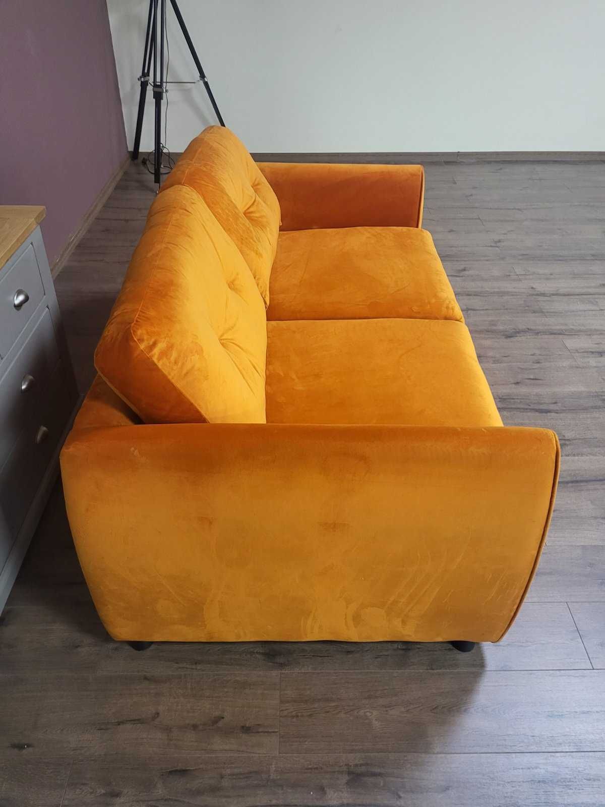 Оранжев диван от плат двойка с функция сън
