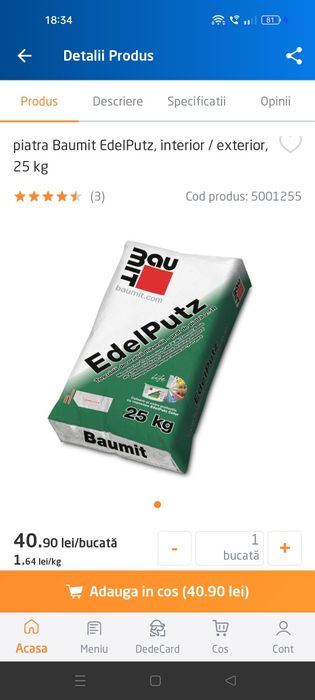 Vand saci tencuiala decorativa