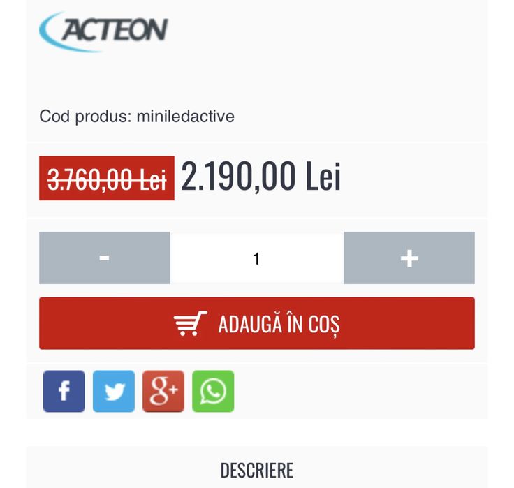 Lampa Fotopolimerizare Acteon Mini Led