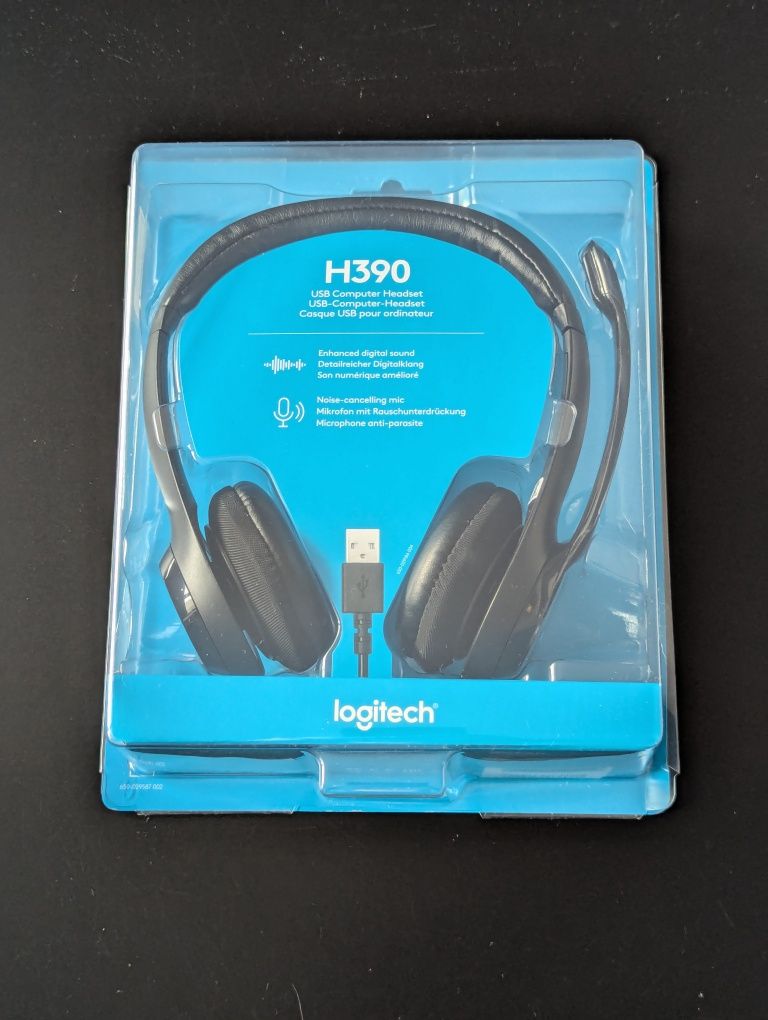 Слушалки с микрофон Logitech H390 нови