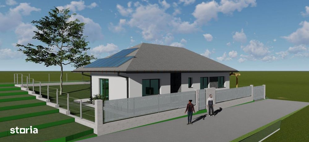 Casa pe un nivel, 105mp utili+65mp pod, 500mp teren, Chinteni