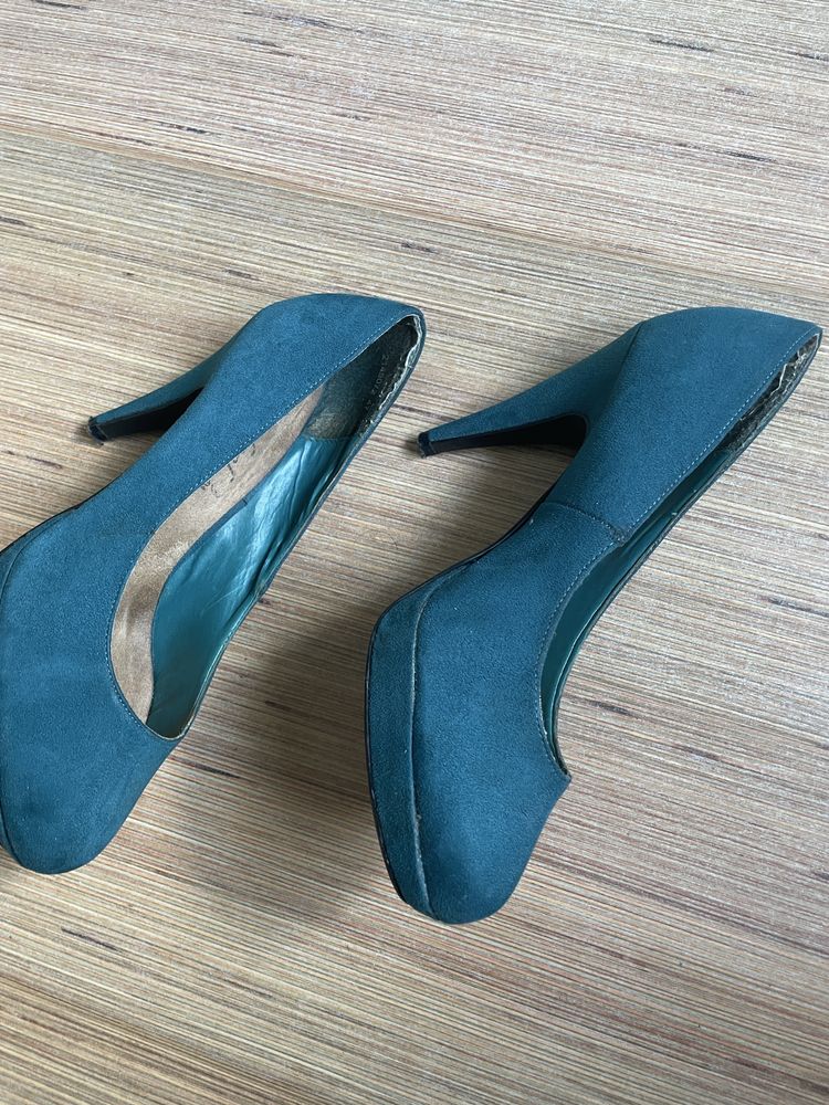 Pantofi toc platforma New Look turcoaz 39