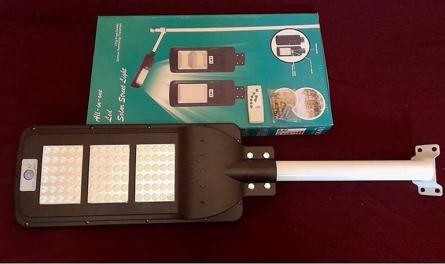 Lampa solara stradala 300w exterior senzori telecomanda teava suport