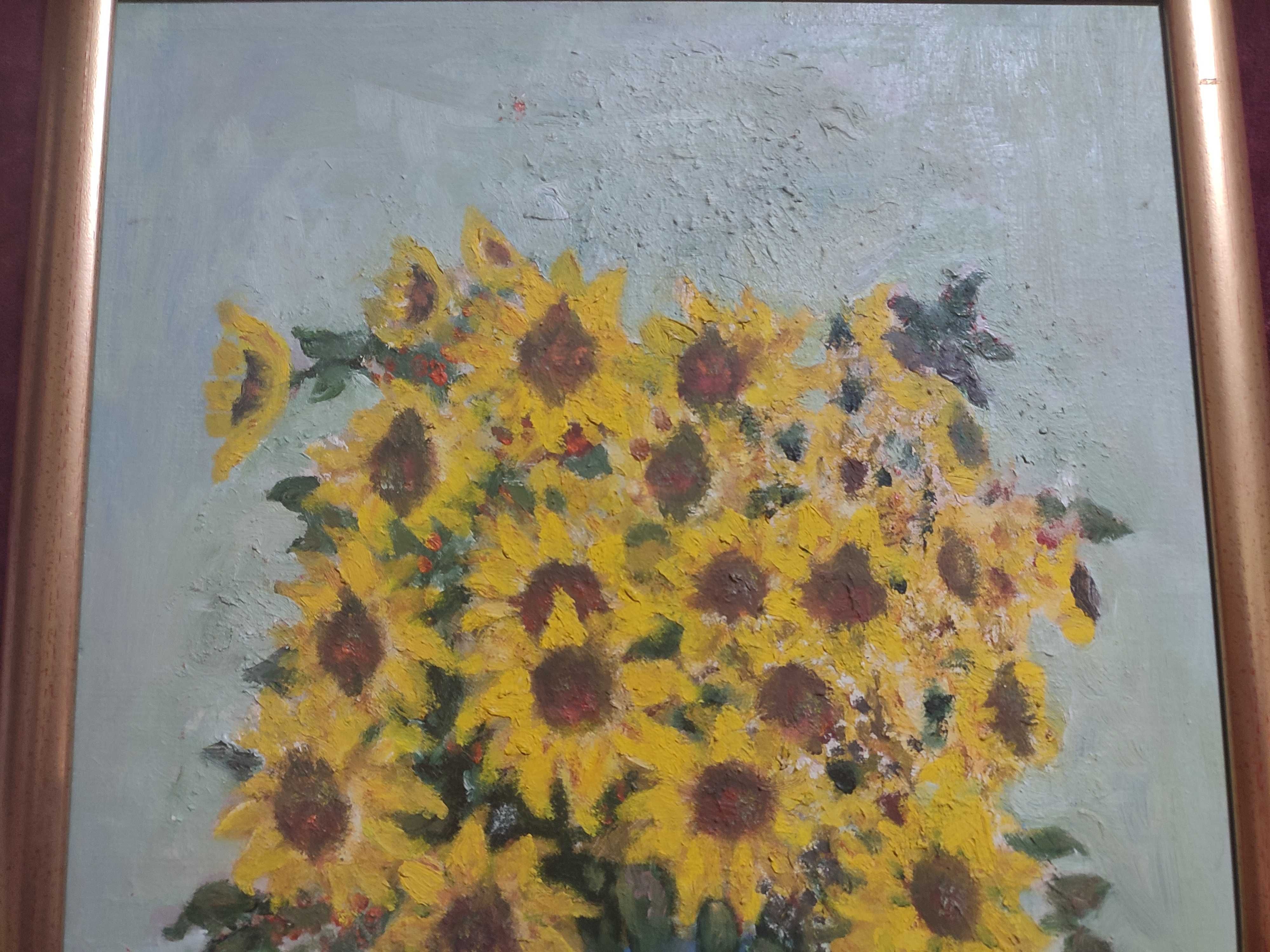 Tablou in ulei, subiect floral, 44x37 cm