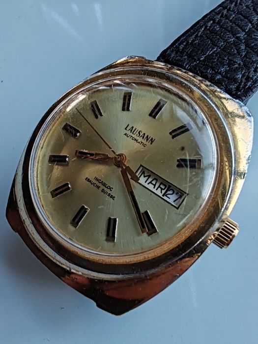 Ceas Lausann Automatic Calendar 36,5 x41 mm Funcționează Impecabil!