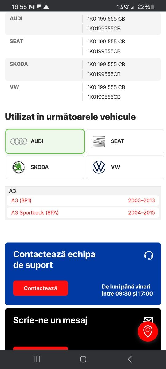 Tampon motor VW/Audi/Seat/Skoda 1.2tsi