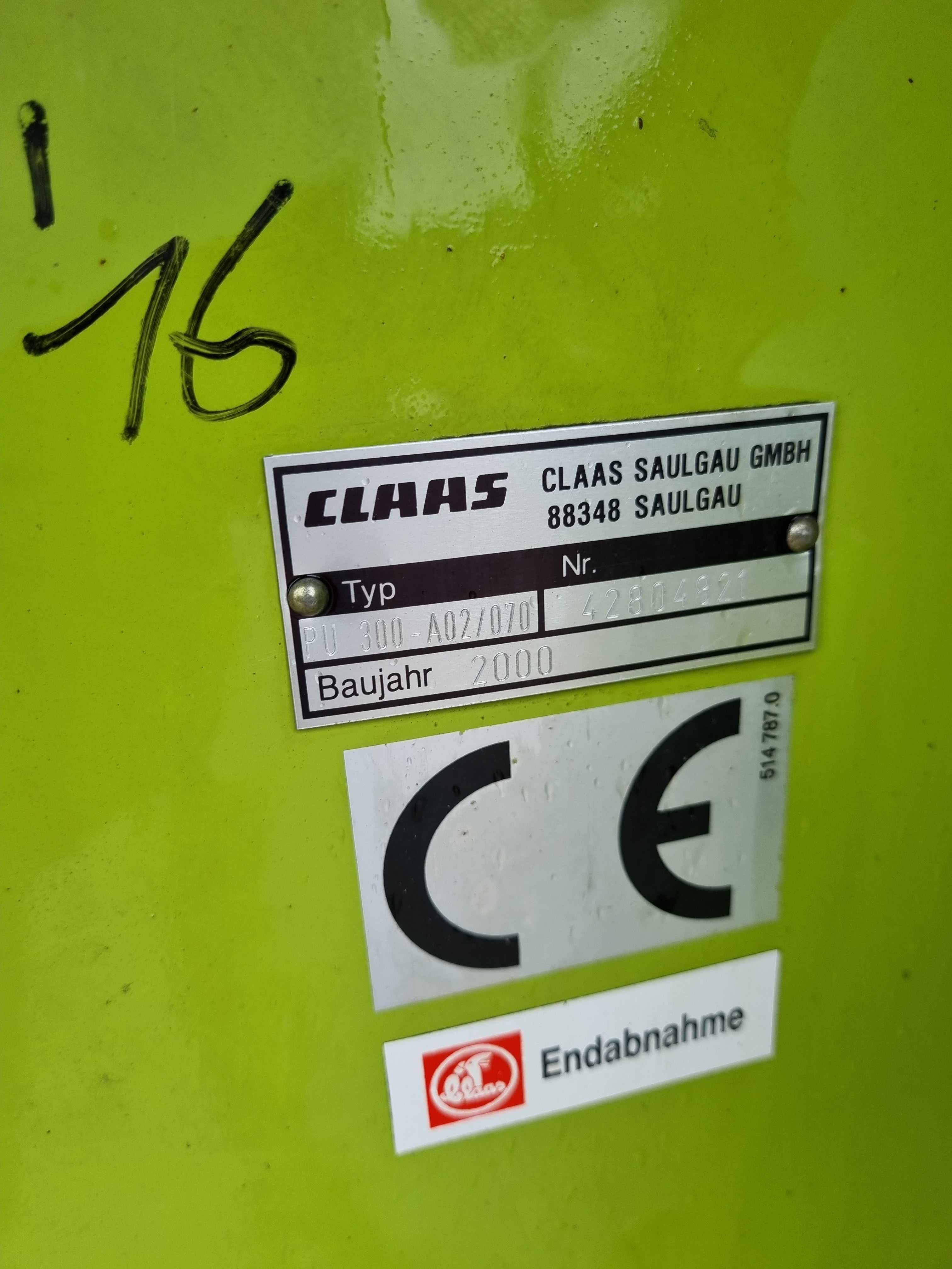 Schimb cu ingrasaminte/seminte/auto Heder/masa semifân Claas PU300