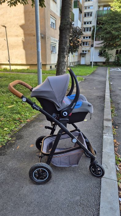 Carucior 3 in 1, Lionelo, Amber, Cu landou, scoica auto, Pana la 22 kg