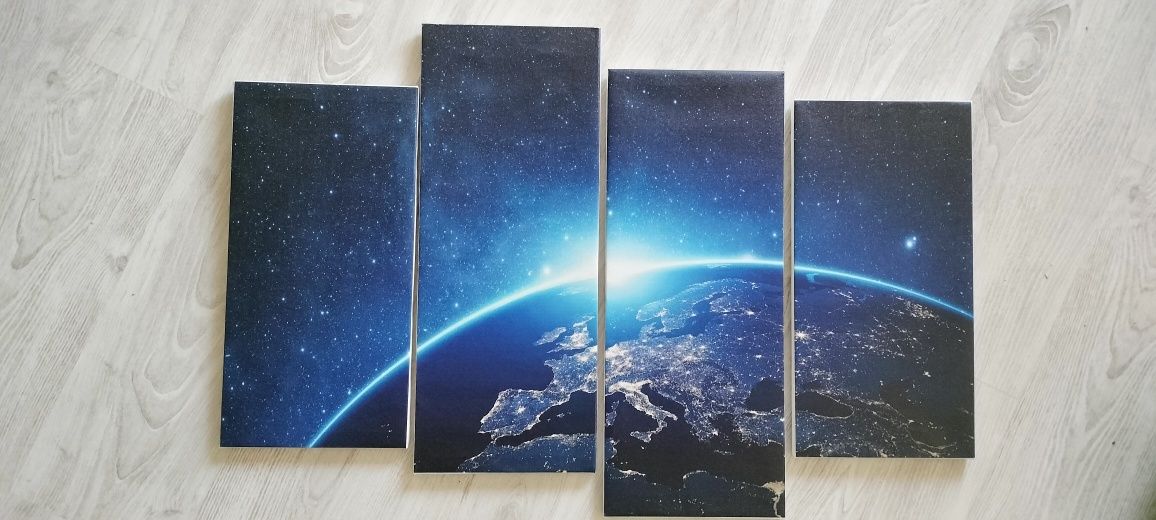 Set 4 tablouri CANVAS, inspirational, planeta/ univers