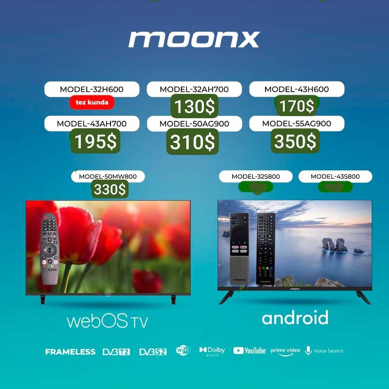 Телевизор MOONX 43AH700 Smart С Голосовым пультом