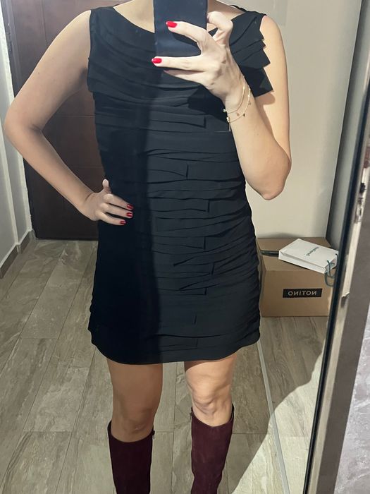 Rochie voal neagra scurta Zara