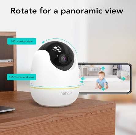 Вътрешна охранителна камера NETVUE Orb Cam, домашна за наблюдение