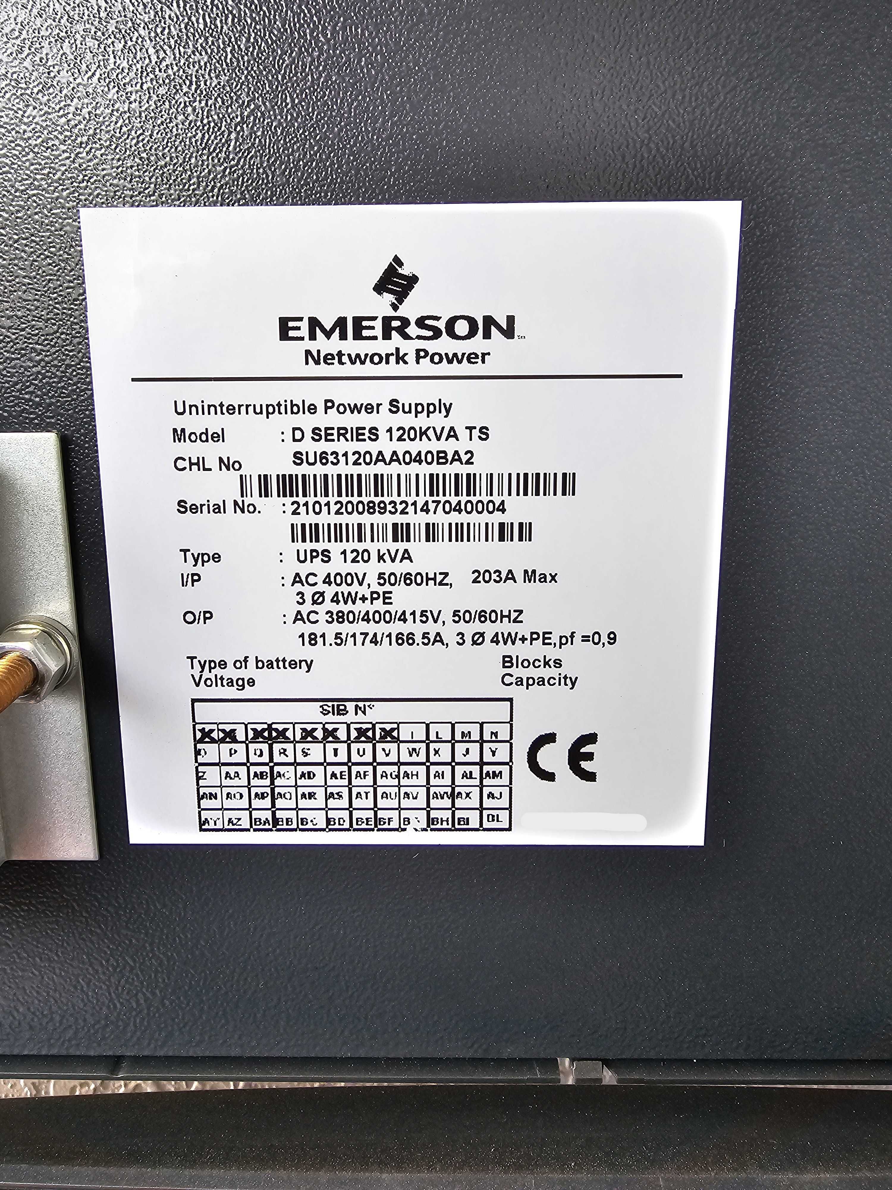 Источник бесперебойного питания UPS ИБП Emerson Network Power 120 kva