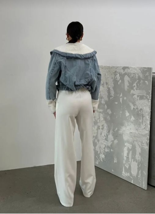 Ново дамско дънково яке с пух