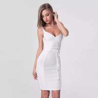 бяла бандажна рокля