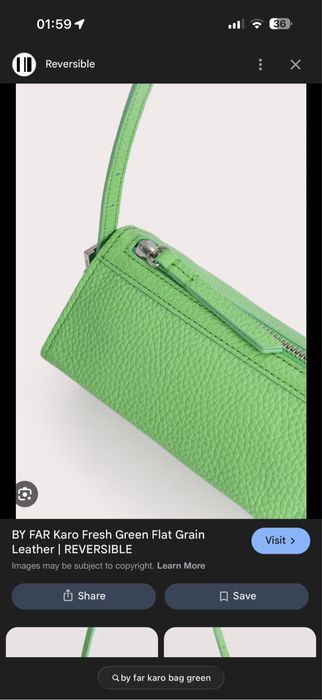Чанта By Far “Karo” – fresh green, естествена кожа
