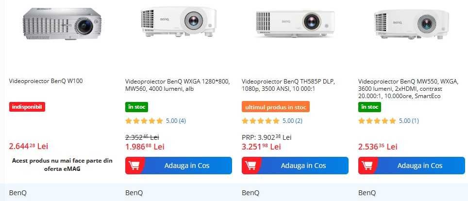 Videoproiector Benq W100