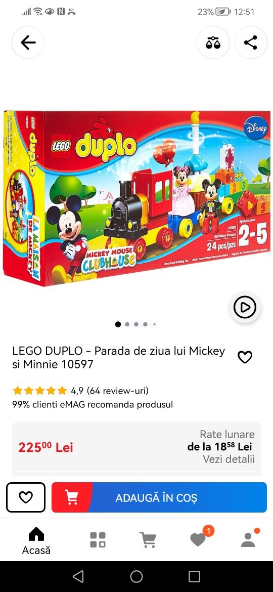 Vand lego duplo tren Mickey