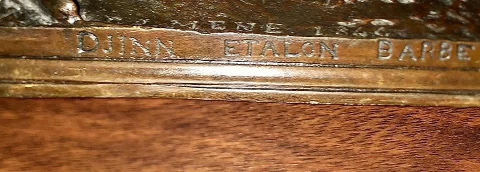 Statuete bronz P.J. Mêne „Djinn Étalon Barbe” – aduse din Paris, 1856