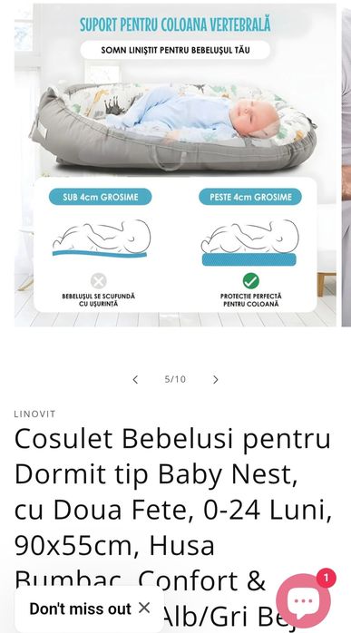 Coșuleț pentru bebeluși