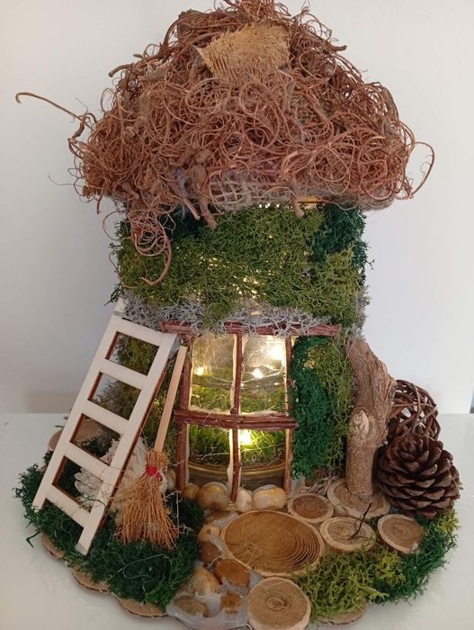 Светеща коледна украса.Коледна къщичка, снежен човек,свещник