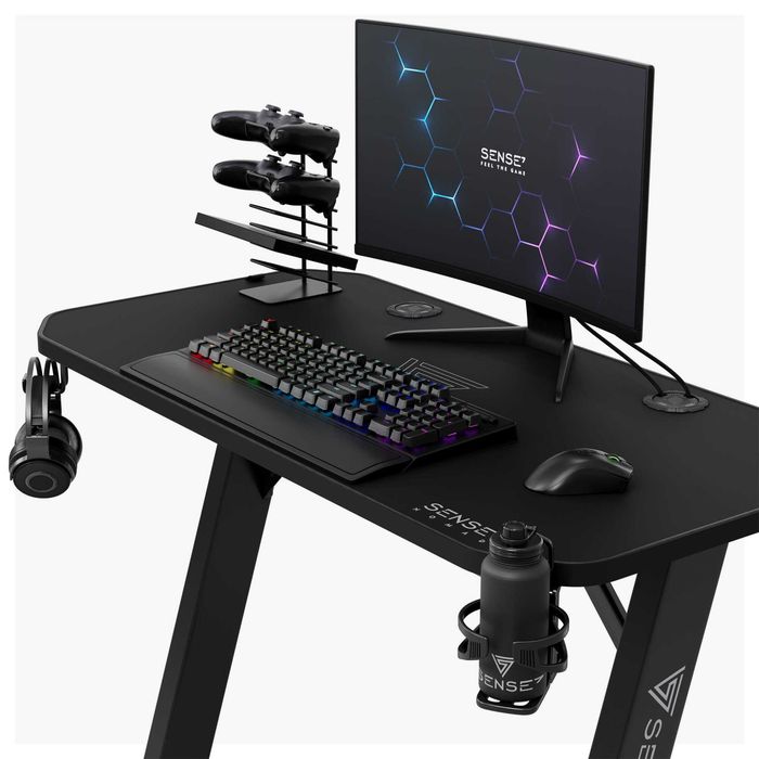Гейминг бюро SENSE7 Nomad Classic, черен, 100x50cm
