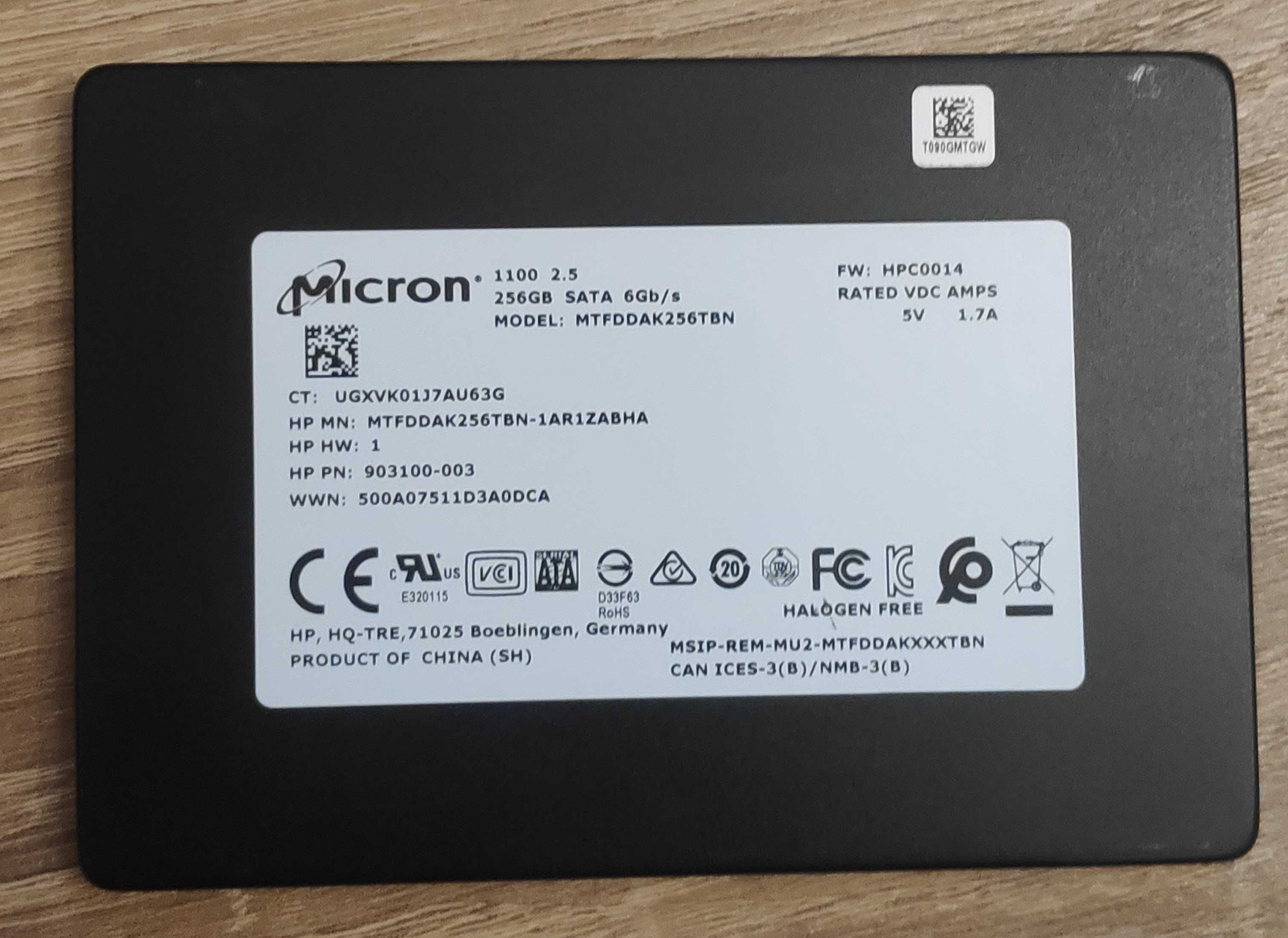 SSD Micron 1100  256GB