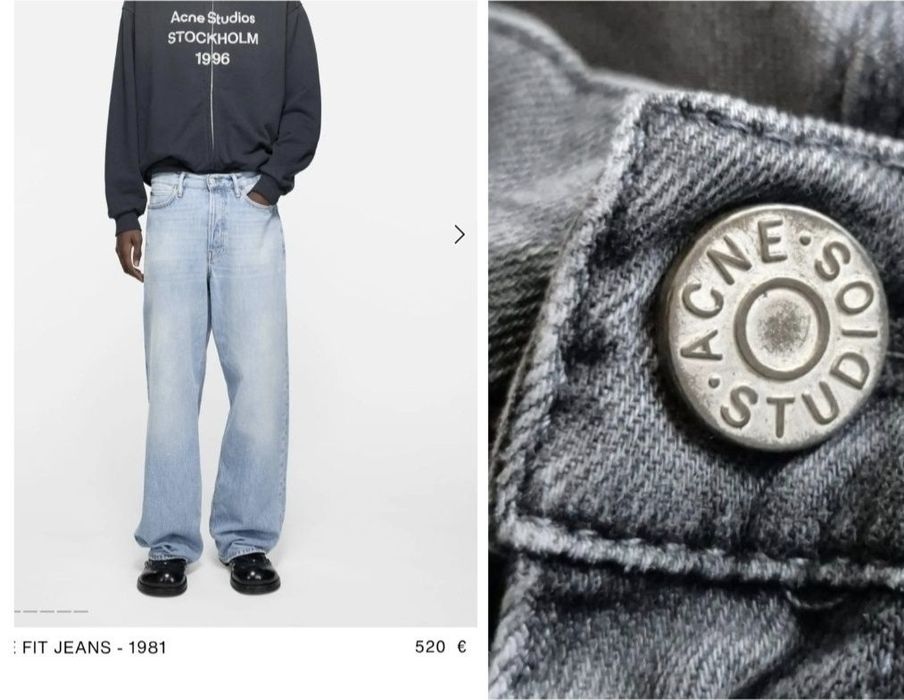 Blugi de lux Acne Studios, Bărbați - Drepti - W32/L32 - Suedia