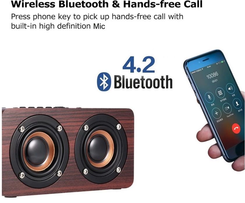 Sistem audio Bluetooth lemn Mahon, 6W, microfon, nou