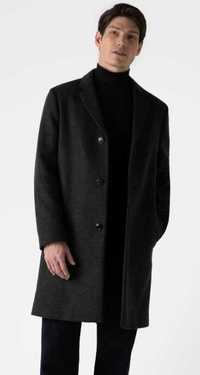 Palton slim 52 XL premium Mauro Ferrini Itali lana si casmir negru