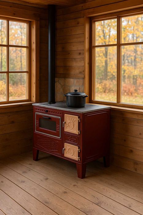 Soba Lemne Gatit Incalzit Spor Plita Cuptor 7kw Evacuare STANGA TM