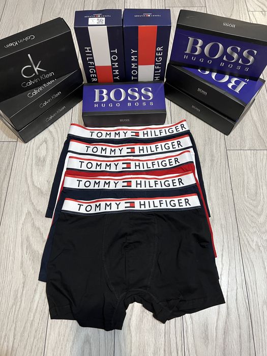 Set 5 boxeri barbati - TOMMY HILFIGER - 95% cotton - calitate PREMIUM