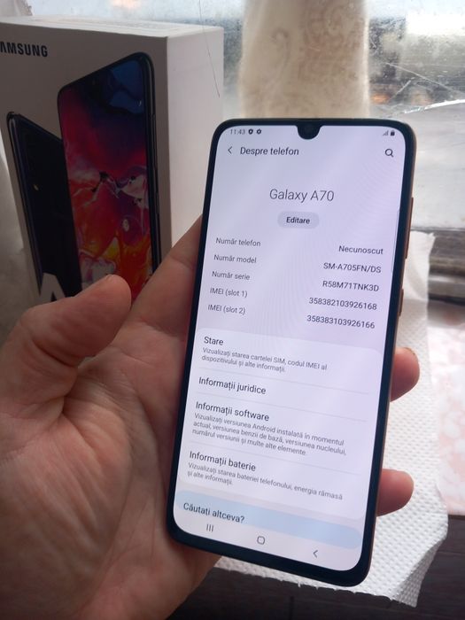 Telefon Samsung Galaxy A70 - 128GB , 6GB RAM , Dualsim , 4G Portocaliu
