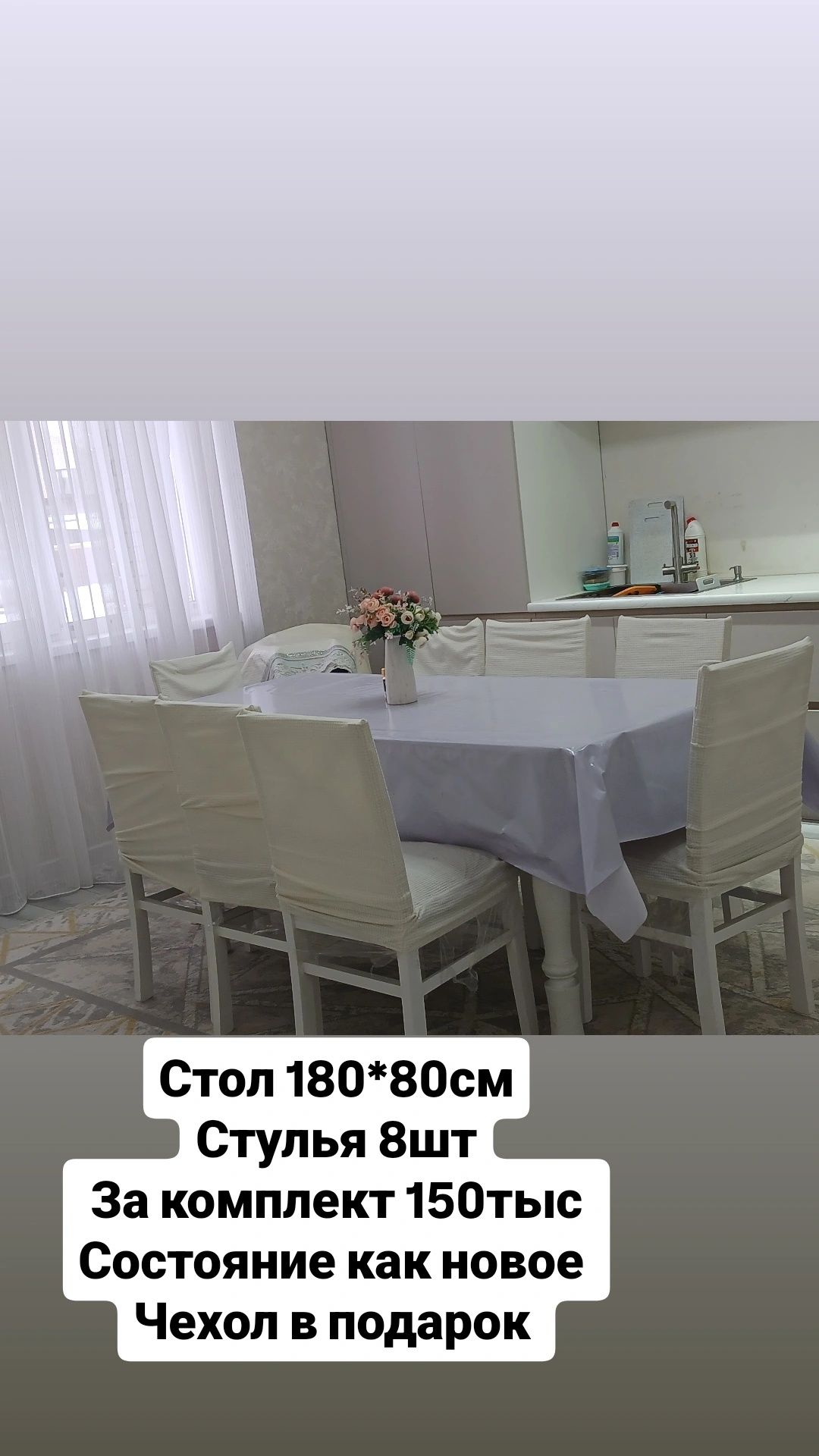 Стол со стульями 180*80