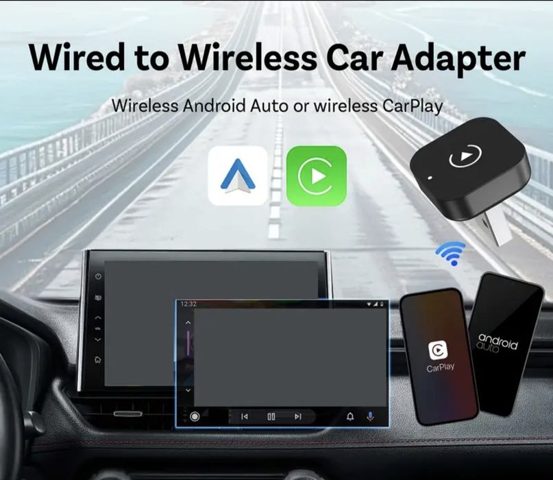 Mini adaptor wireless Android Auto & Apple CarPlay fara fir
