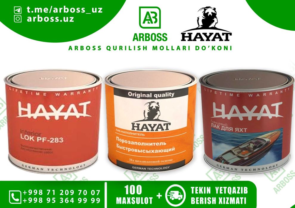Hayat Lak pf-283 | Emal / лак | Yaxta uchun Lak | Ideal Bo'yoq !