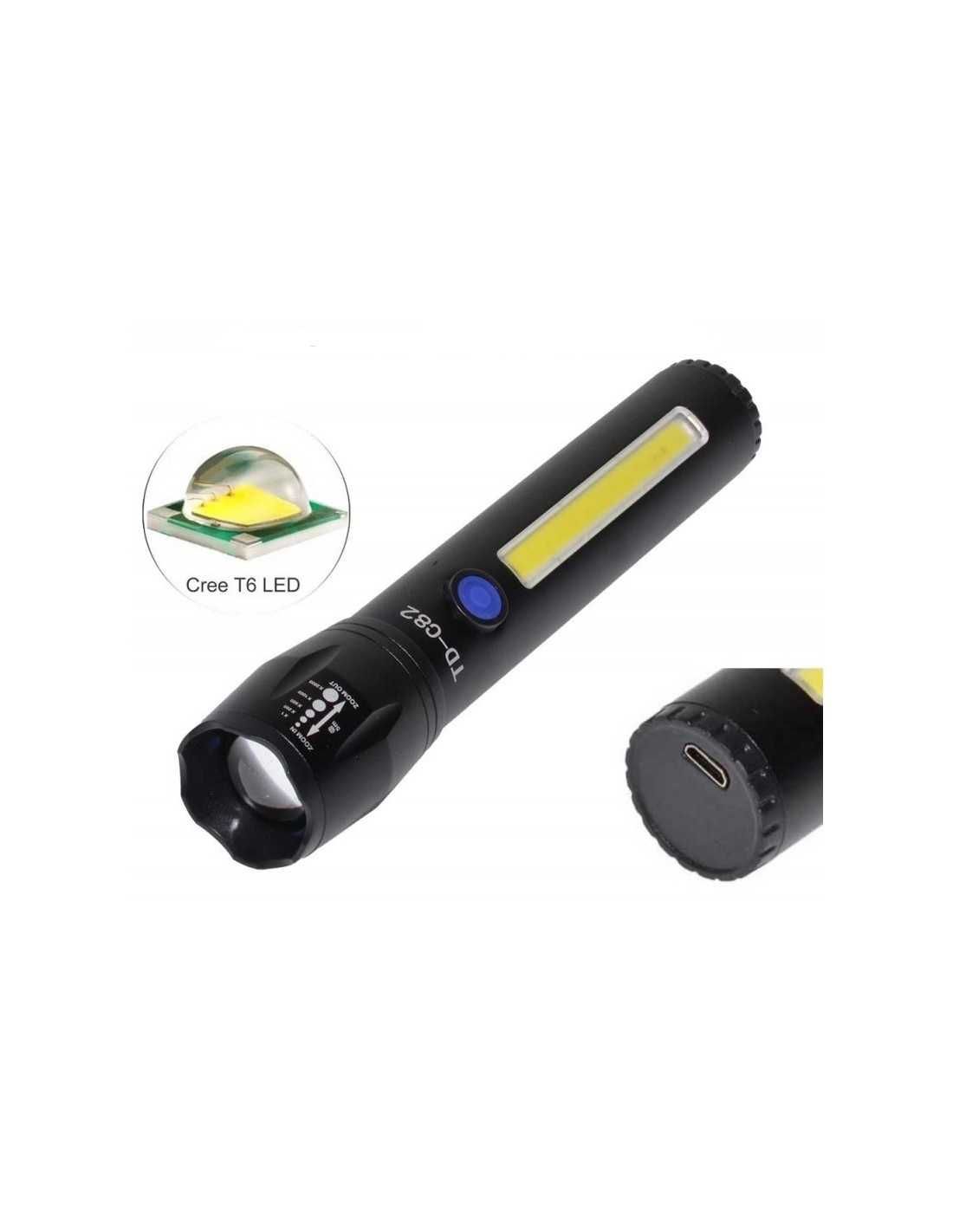 Lanterna Police metalica acumulator led puternica zoom telescopic 300m