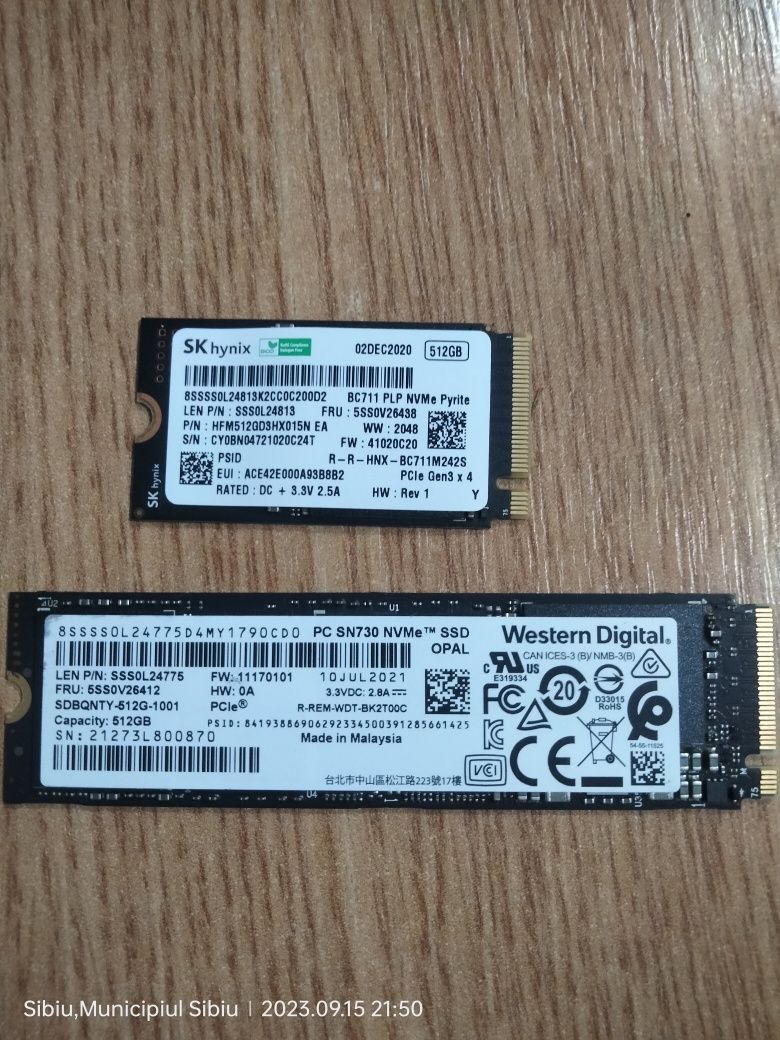 Ssd 256, 512, 1000 Gb noi 0 scris