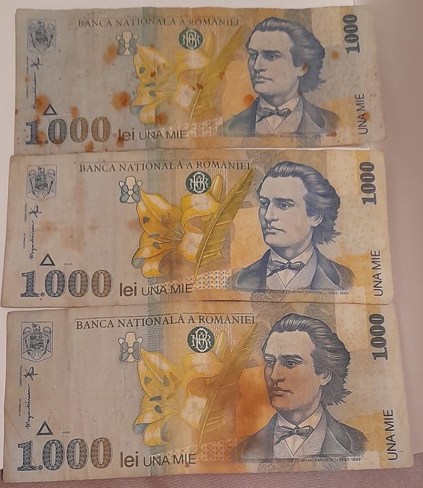 Vând bancnote 1.000 lei an 1998 preț 3000 RON