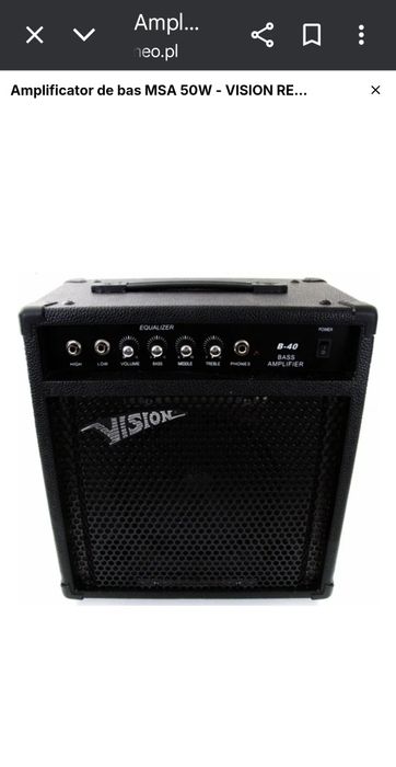 Amplificator combo pentru bas, model B25 - 40 wați - Vision/MSA